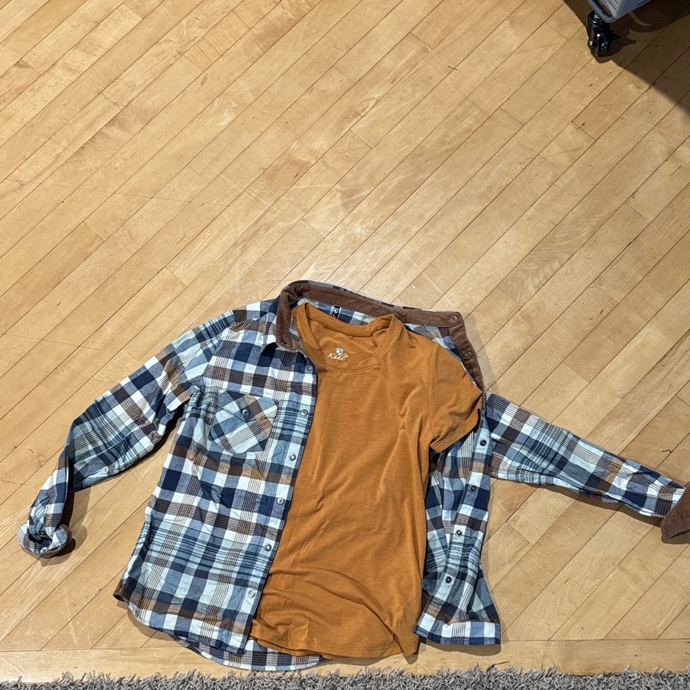 Kuhl Plaid Flannel Shirt with Kuhl Tee size S